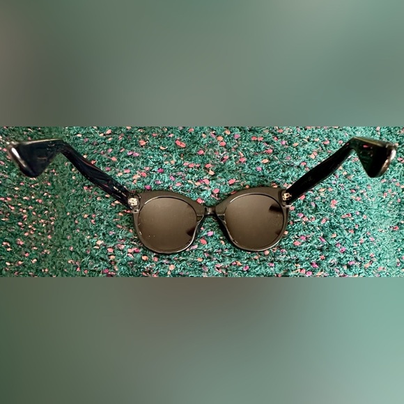 Gucci Cat Eye Sunglasses Black Gold Logo 52mm NWT Rare Colorway main image 8